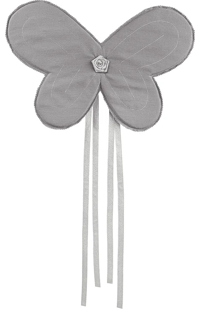 Lněná pohádková křídla tmavě šedá se stříbrem 51x35cm