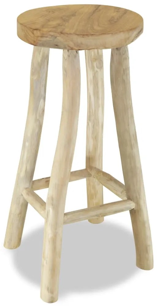 vidaXL Barová stolička z teakového dreva, hnedá