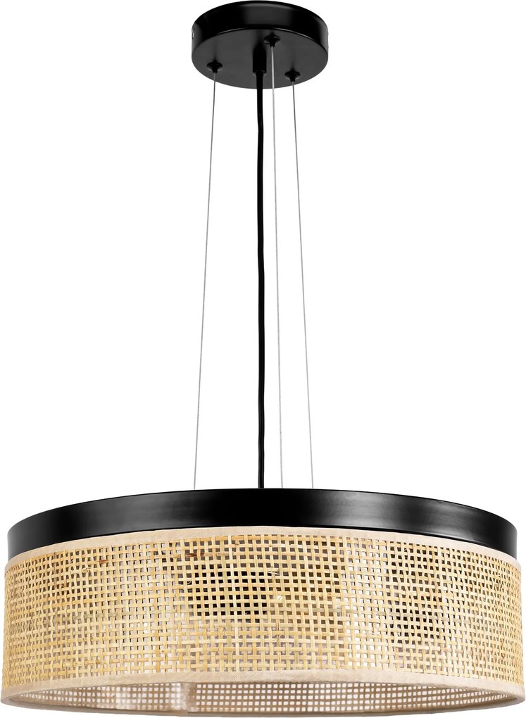 Toolight Toolight, APP1901-3CP, závesné svietidlo s ratanovým tienidlom, Ø 40 cm, 3× E27, hnedá, OSW-63000