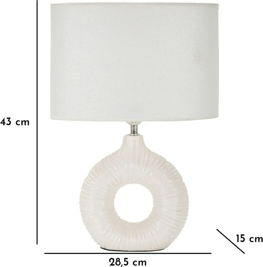 Biela keramická stolová lampa s textilným tienidlom (výška 43 cm) Seta – Mauro Ferretti