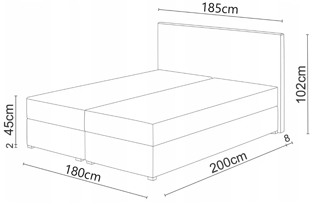 Manželská posteľ Boxspring 180x200 cm Waller Comfort (tmavomodrá) (s roštom a matracom). Vlastná spoľahlivá doprava až k Vám domov. 1056384