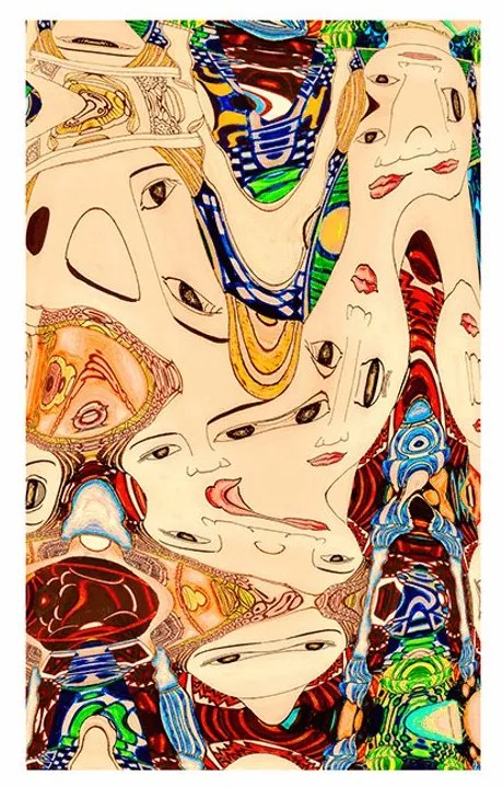 Plagát s paspartou matka v abstraktnom prevedení - 30x45 silver