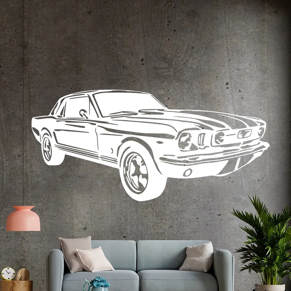 Veselá Stena Samolepka Automobil Ford Mustang Farba: hnedá, Veľkosť: 60 x 28 cm