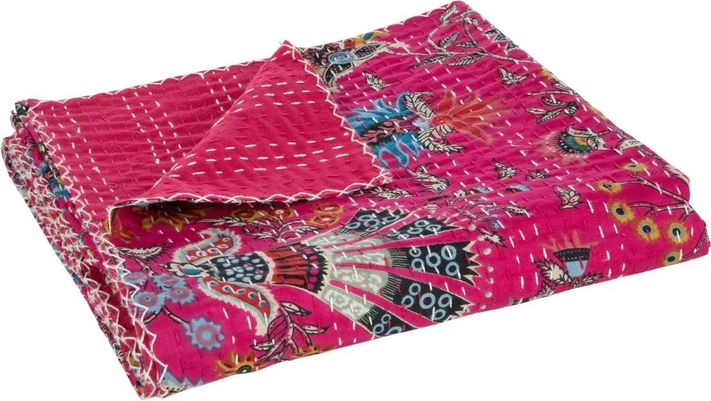 Ružový bavlnený pléd s prešívaním Beach Plaid - 180*130 cm