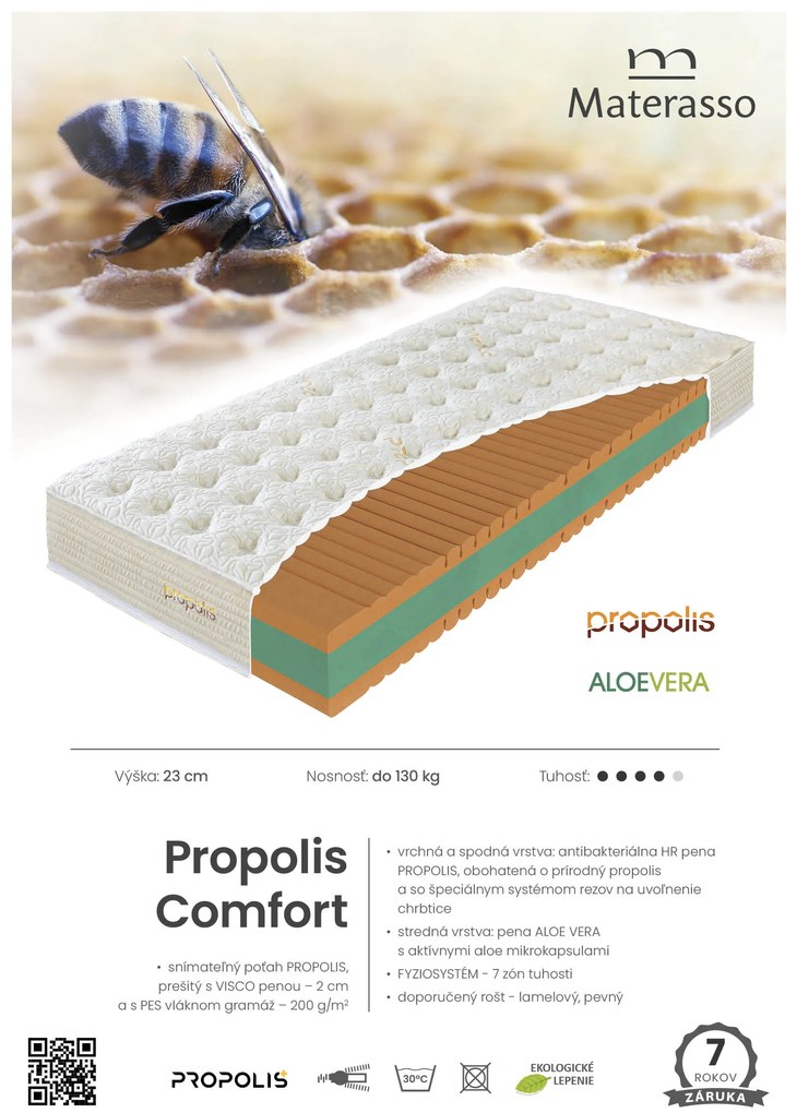 Penový matrac Propolis Comfort Rozmer: 200 x 180 cm