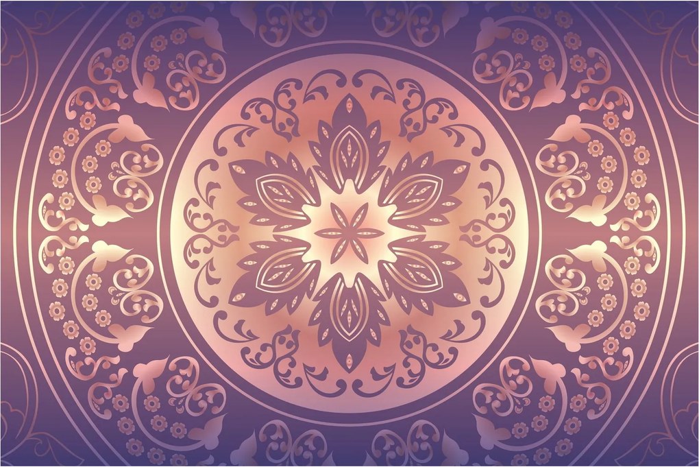 Obraz - Mandala na fialovom gradiente (90x60 cm)