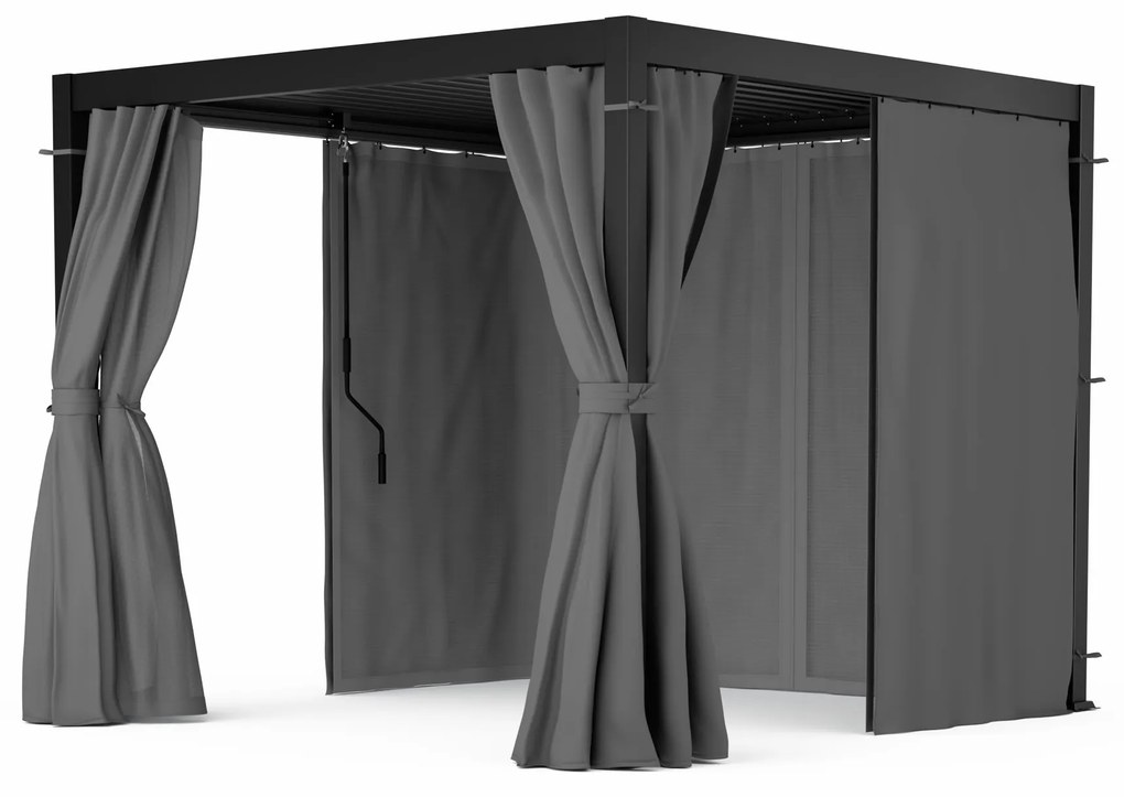 LuminaHaven Pergola 3x3 so závesmi a sieťkami proti hmyzu