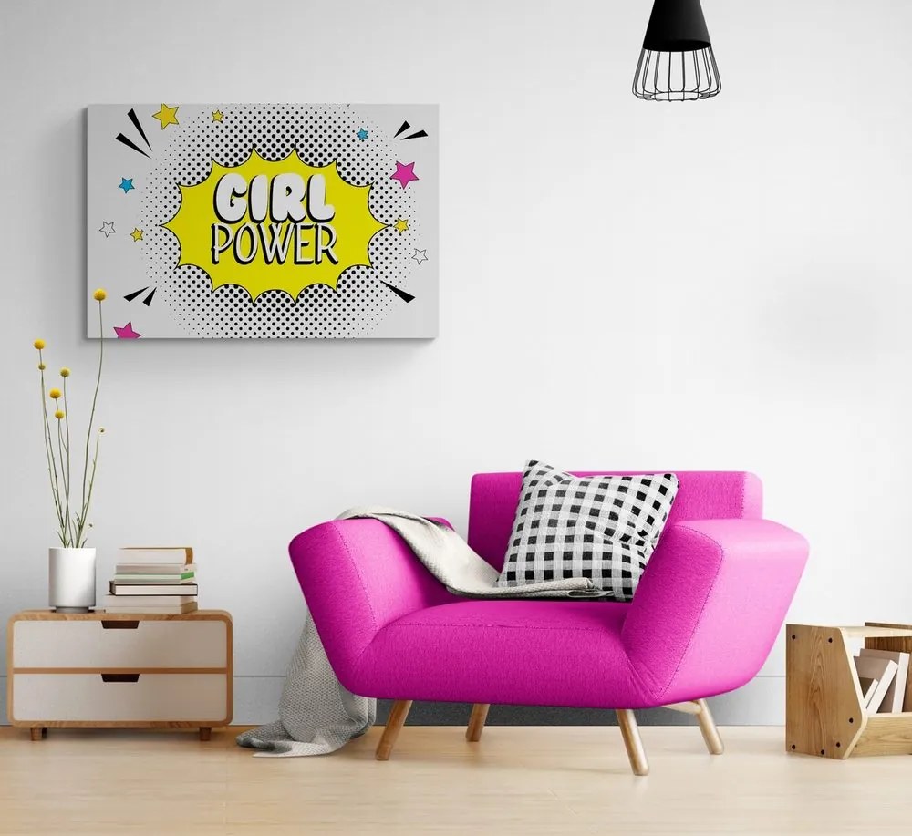 Obraz s pop art nápisom - GIRL POWER