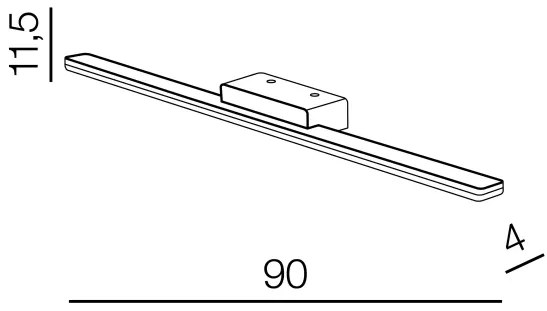 LED nástenné svietidlo Epsilon 90 3000K čierne