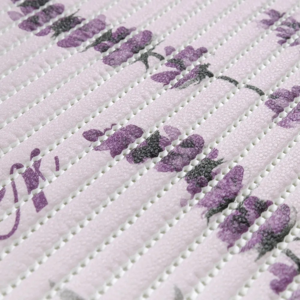 Kúpeľňová penová rohož / predložka PRO-079 Levandule na fialkovom - metráž šírka 65 cm