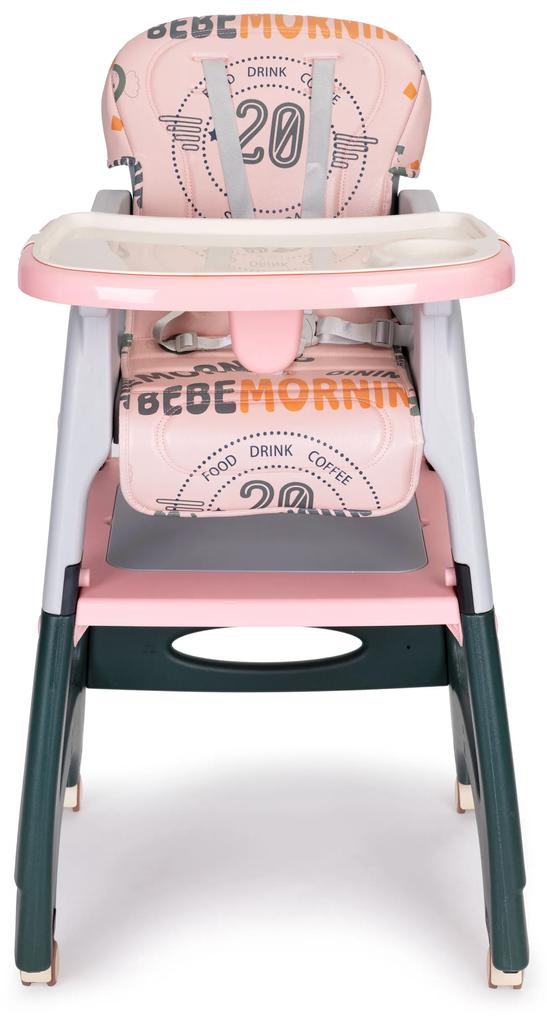 Stolička na kŕmenie 2v1, stolička + stolík pre deti Pink