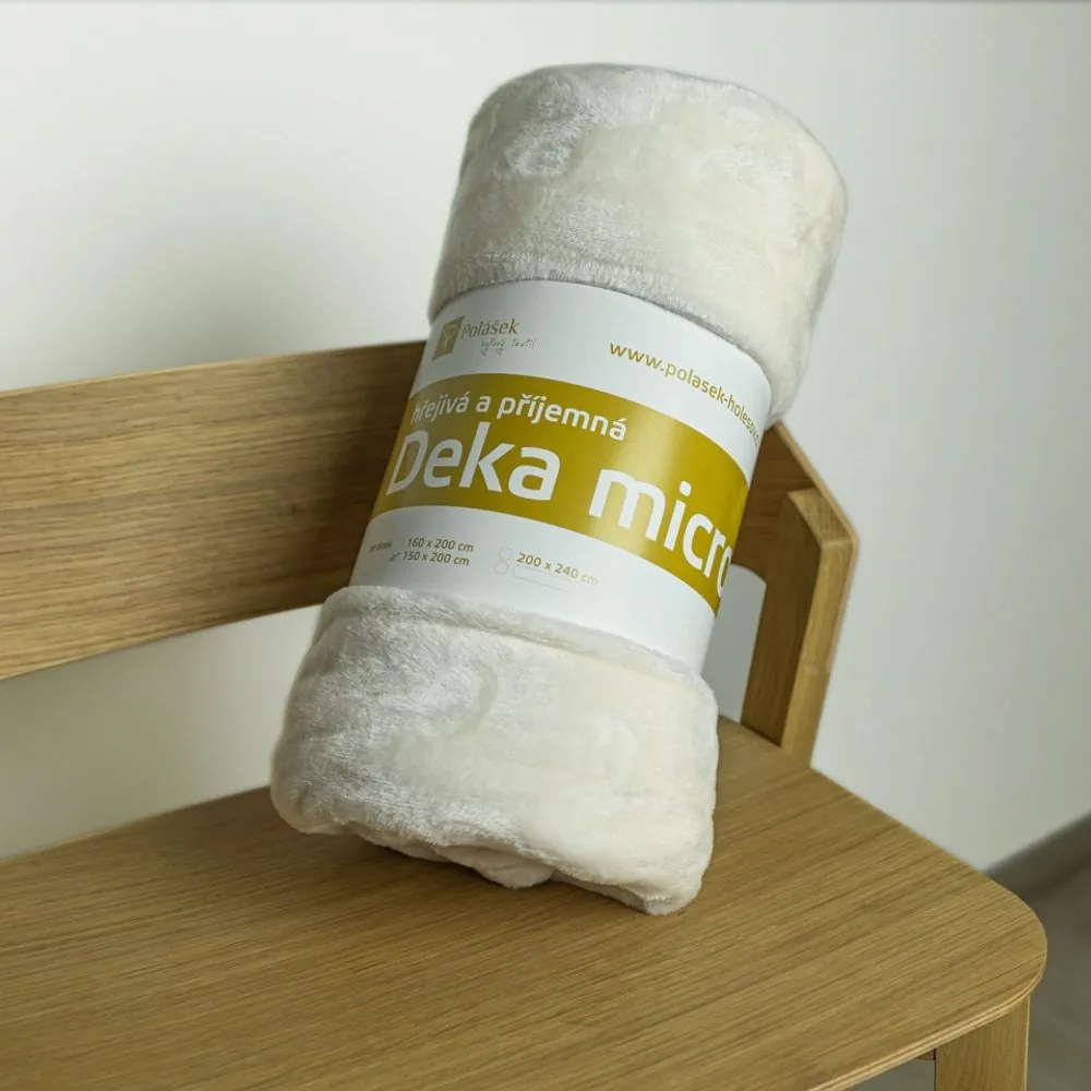 Polášek Deka MIKROFLANEL - Svetlošedá | 150 x 200 cm