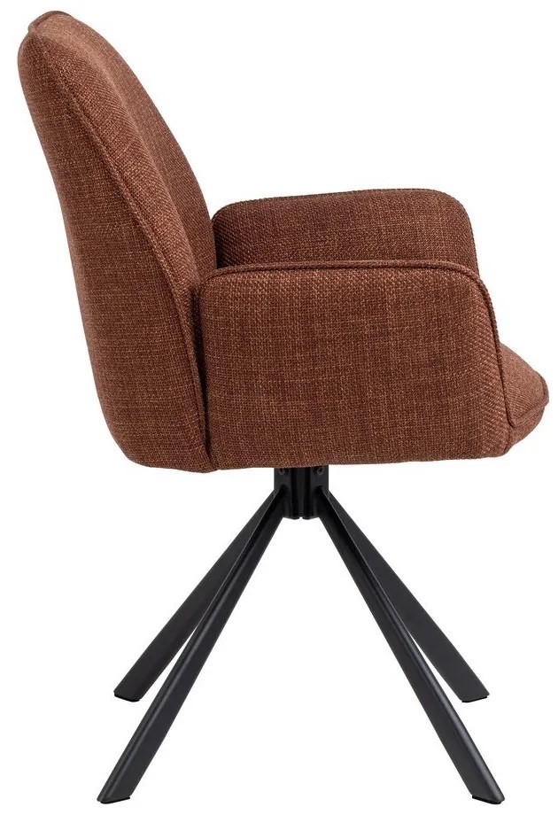 Čalúnené jedálenské kreslá v súprave s podrúčkami 2 ks v tehlovej farbe Glenda – Actona