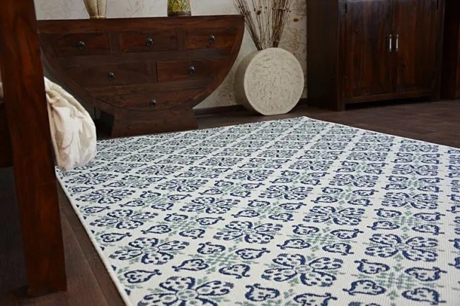Koberec COLOR 19246/969 SISAL Kvety biely