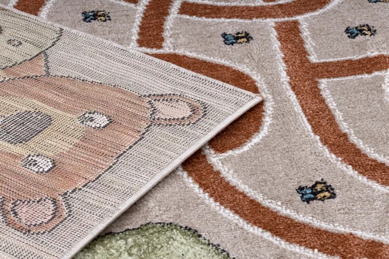 Dywany Łuszczów, Detský kusový koberec Fun Honey with Bear beige, 160x220, hnedá, detská izba