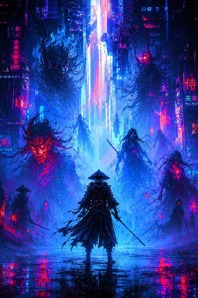 Cyberpunk - Metalický obraz 70x50cm