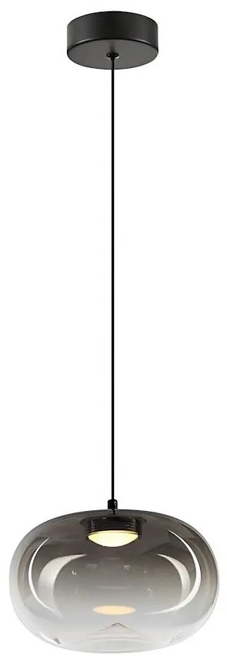 LED Luster na lanku VASO LED/4W/230V pr. 18 cm čierna/dymová