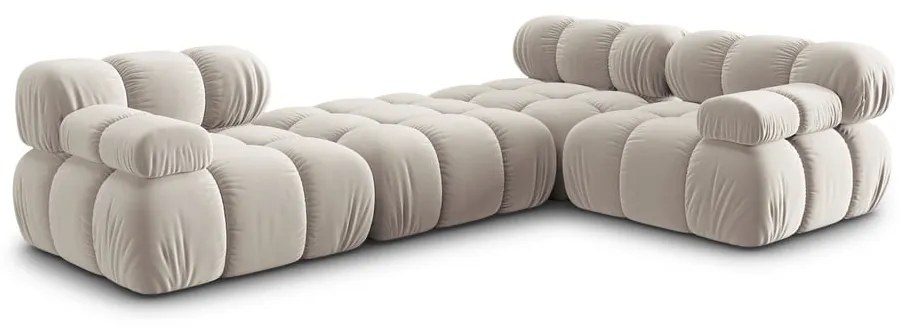 Béžová zamatová modulárna rohová pohovka (variabilná) Bellis – Micadoni