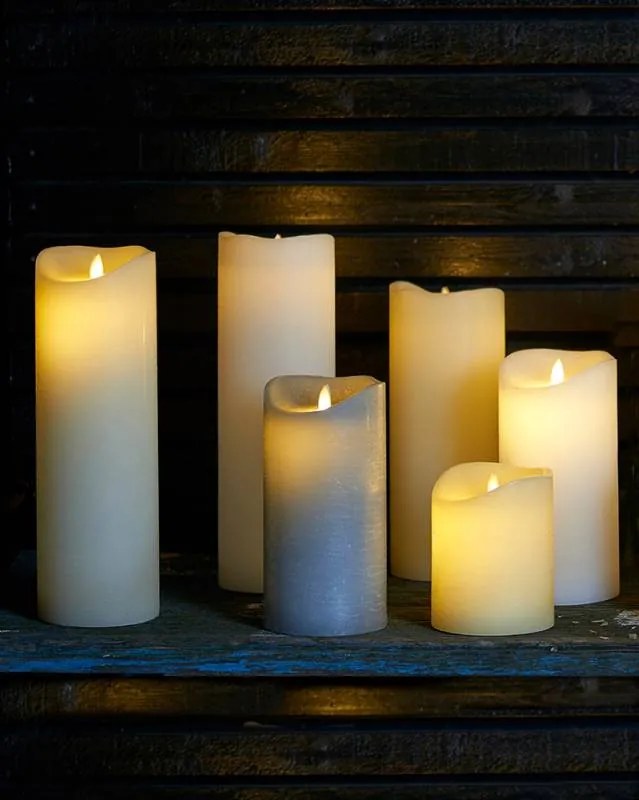 SIRIUS Vosková LED sviečka, 25 cm, biela