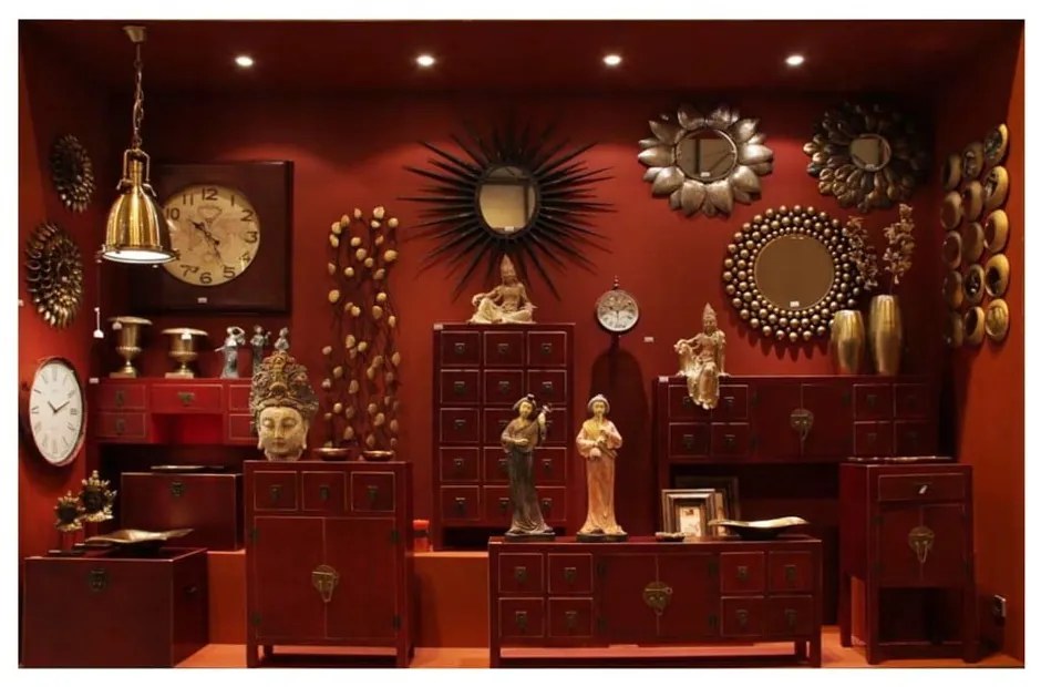 Červená nízka komoda 130x50,5 cm Oriente – Ixia