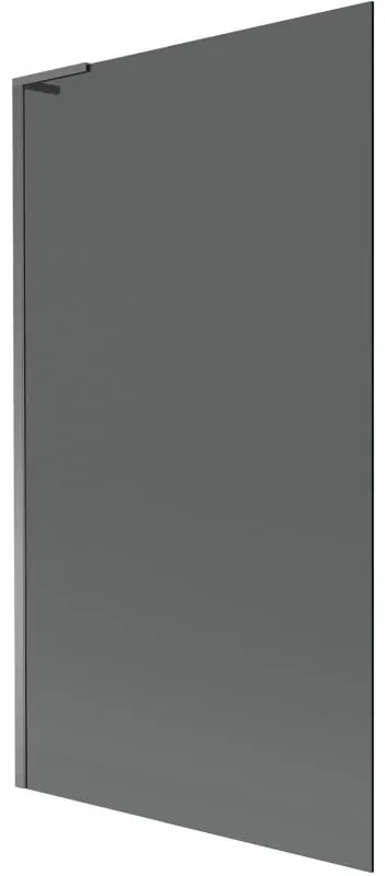 Mexen Next L, 1-krídlová vaňová zástena 100 x 150 cm, 6mm šedé sklo, grafitový profil, 895-100-000-03-40-95
