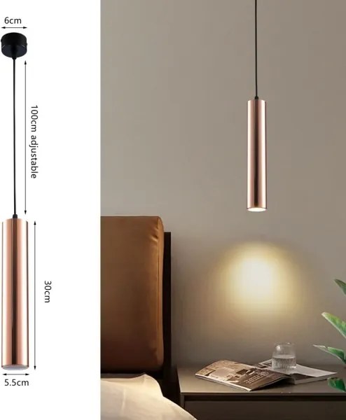 Immax 08306L - Závesný luster PUNTO 1xGU10/9W/230V ružové zlato