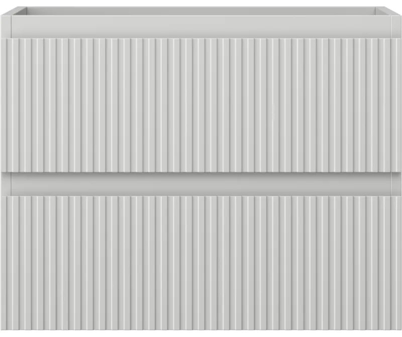 Mexen Rivel, kúpeľňová skrinka 60 cm, 2 zásuvky, drážkovaná, matná sivá, 91A20-06047-2-BFF62