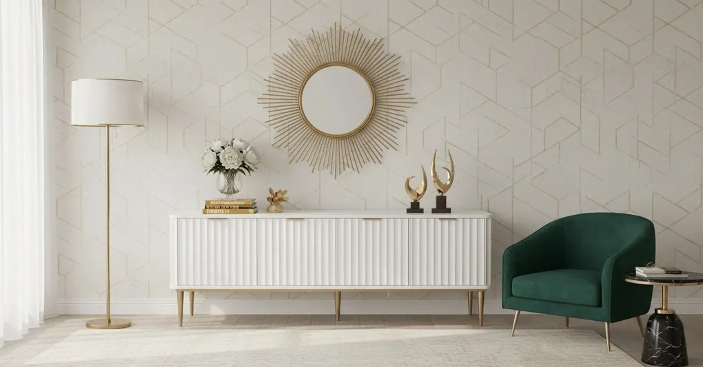 TV stolík Stilig ST709 200 cm biely/zlatý