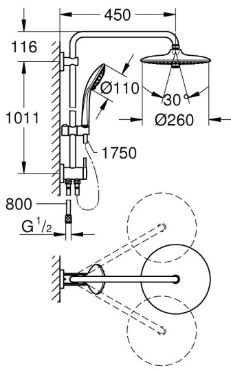 GROHE 27421002 - Sprchový systém EUPHORIA 260 lesklý chróm