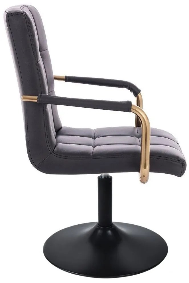 LuxuryForm DESIGN Stolička VERONA GOLD na čiernom tanieri - čierna
