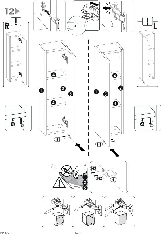 Závesná kúpeľňová skrinka Capri 830 1D dub kraft zlatý