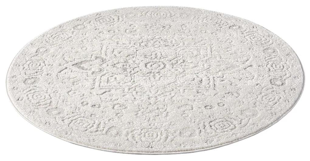 Dekorstudio Moderný okrúhly koberec LOUNGE 0638 - krémový Priemer koberca: 120cm