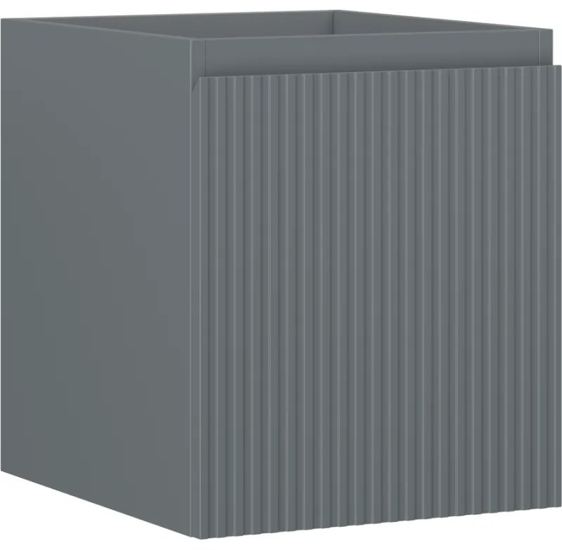 Mexen Rivel, kúpeľňová skrinka 40 cm, 1 zásuvka, drážkovaná, grafitová matná, 91A20-04047-1-BF66