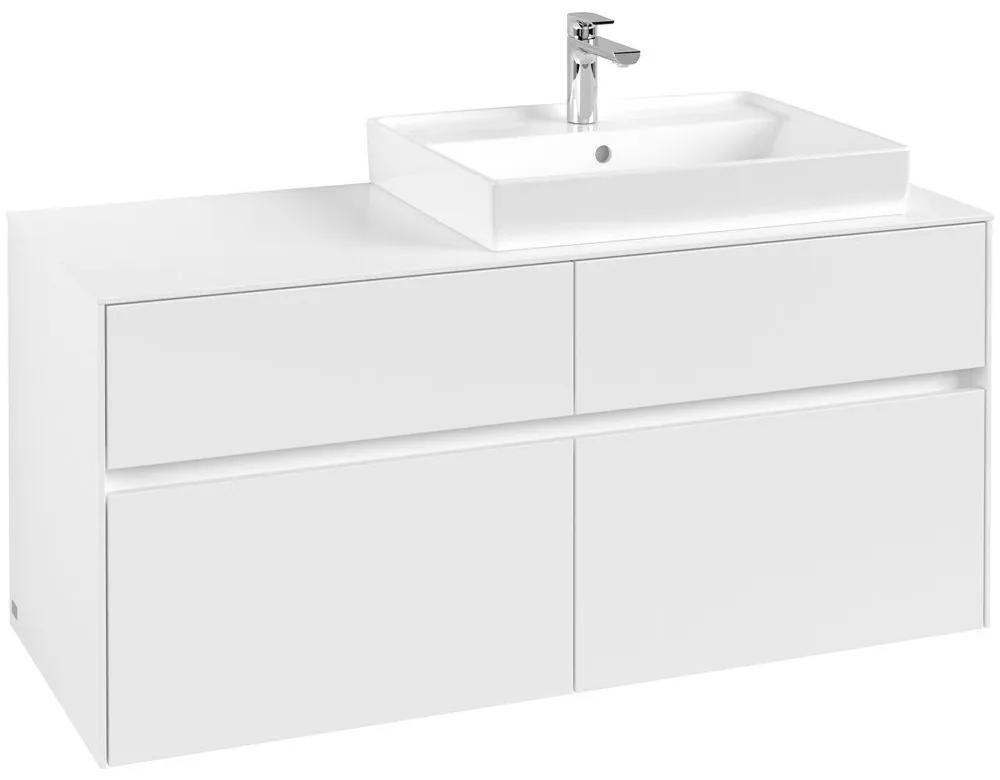 VILLEROY &amp; BOCH Collaro závesná skrinka pod umývadlo na dosku (umývadlo vpravo), 4 zásuvky, 1200 x 500 x 548 mm, White Matt, C08300MS