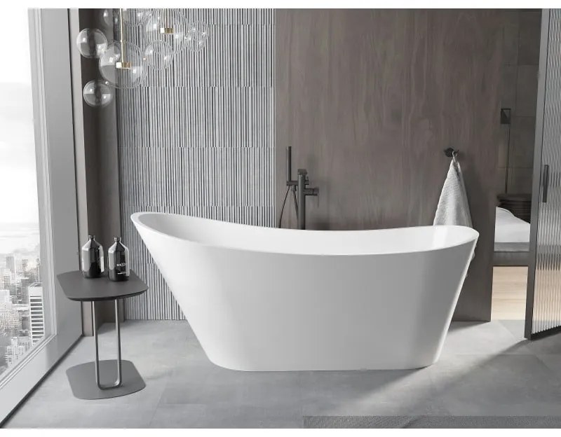 Mexen Alta, voľne stojaca vaňa 170 x 75 cm, biela, čierny matný prepad, 52141707500-70