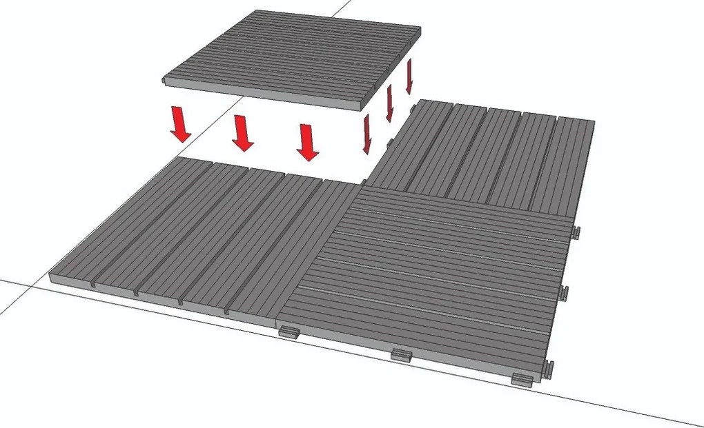 Gumová dlaždica STONE MOSAIC 30 x 30 cm, sivá MHEU5100182