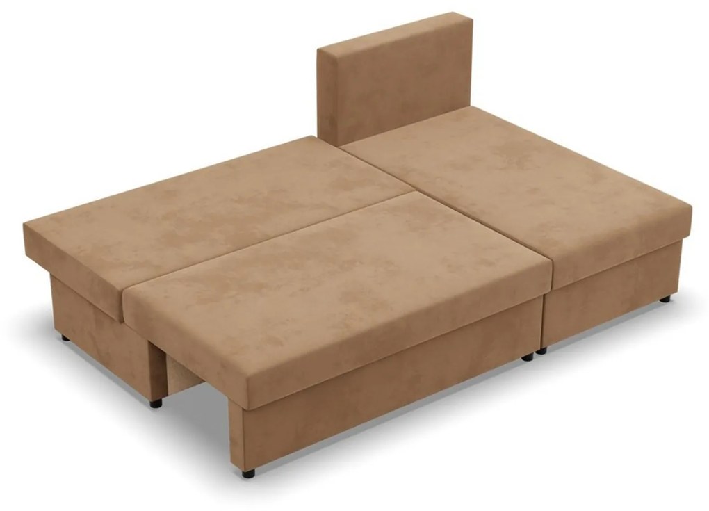 Rohová rozkladacia sedacia súprava DELI Hnedá I