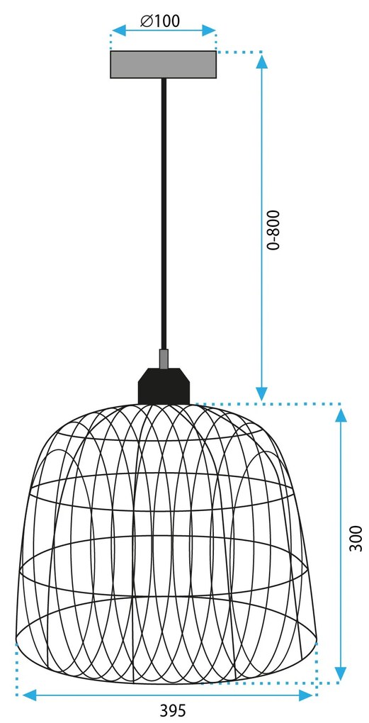 Toolight Boho, stropné svietidlo 40cm 1xE27 APP1352-1CP, čierna-prírodná hnedá, OSW-05765