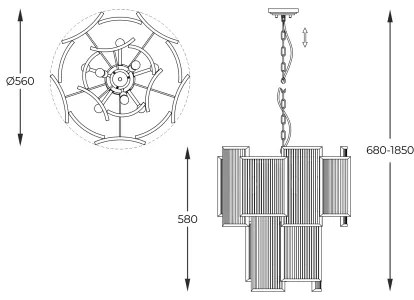 Zuma Line P0528-08A-F4AC - Luster na reťazi SERGIO 8xE14/60W/230V chróm