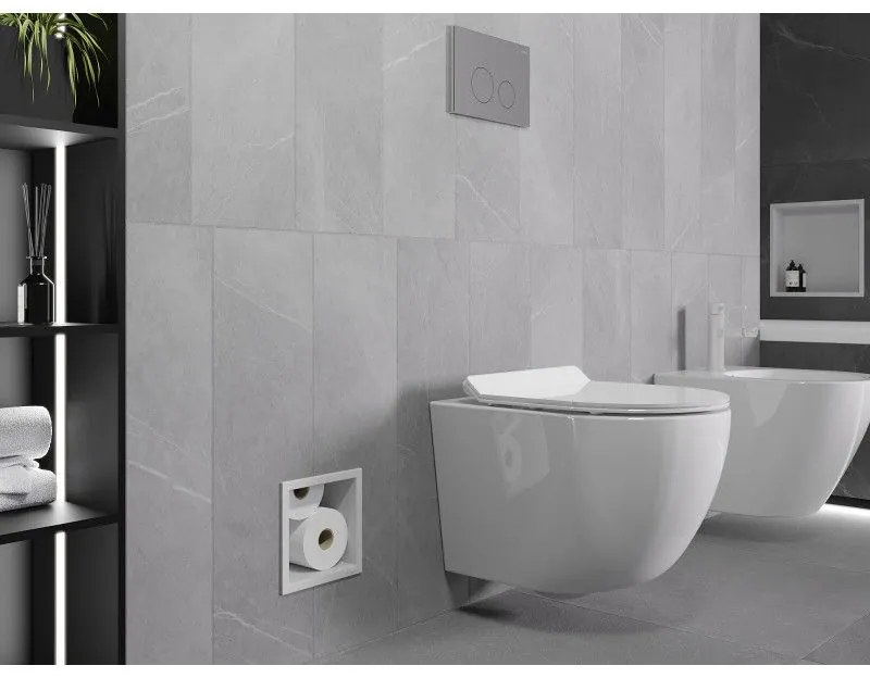 Mexen X-Wall-B, zabudovaný zásobník na toaletný papier, biela, 1925