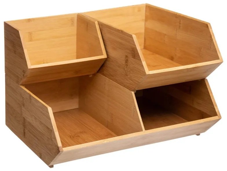 Bambusový organizér, úložný box, 1-komorový, SINGLE CAJA, 31x17x13