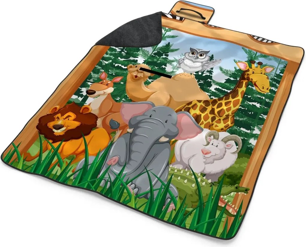 Sablio Plážová deka Zoo: 200x140 cm