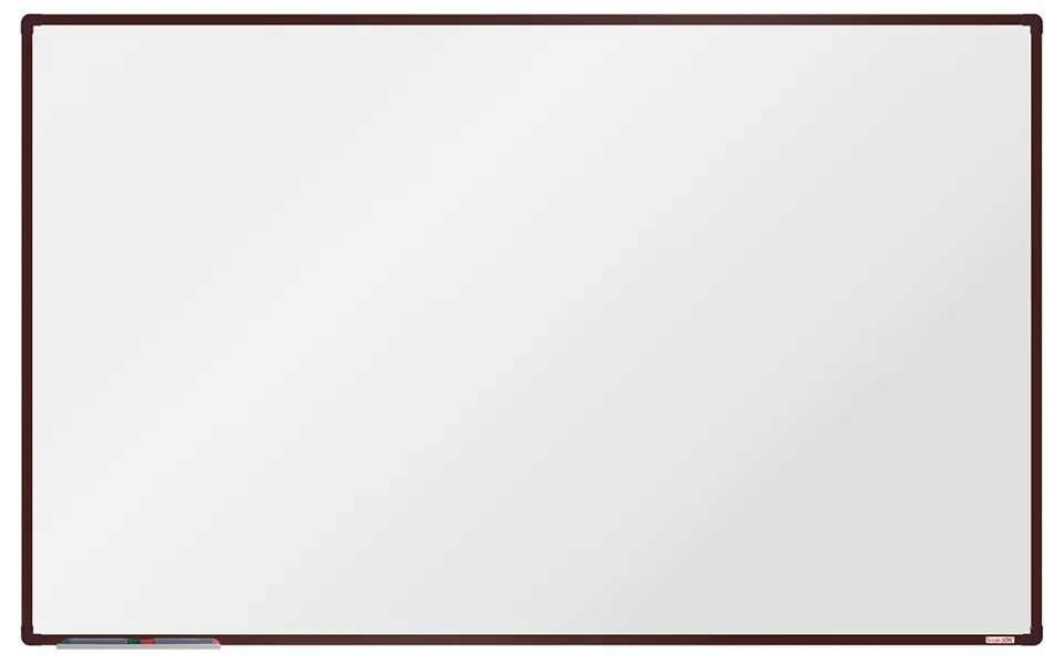 Biela magnetická popisovacia tabuľa boardOK, 2000 x 1200 mm, hnedý rám