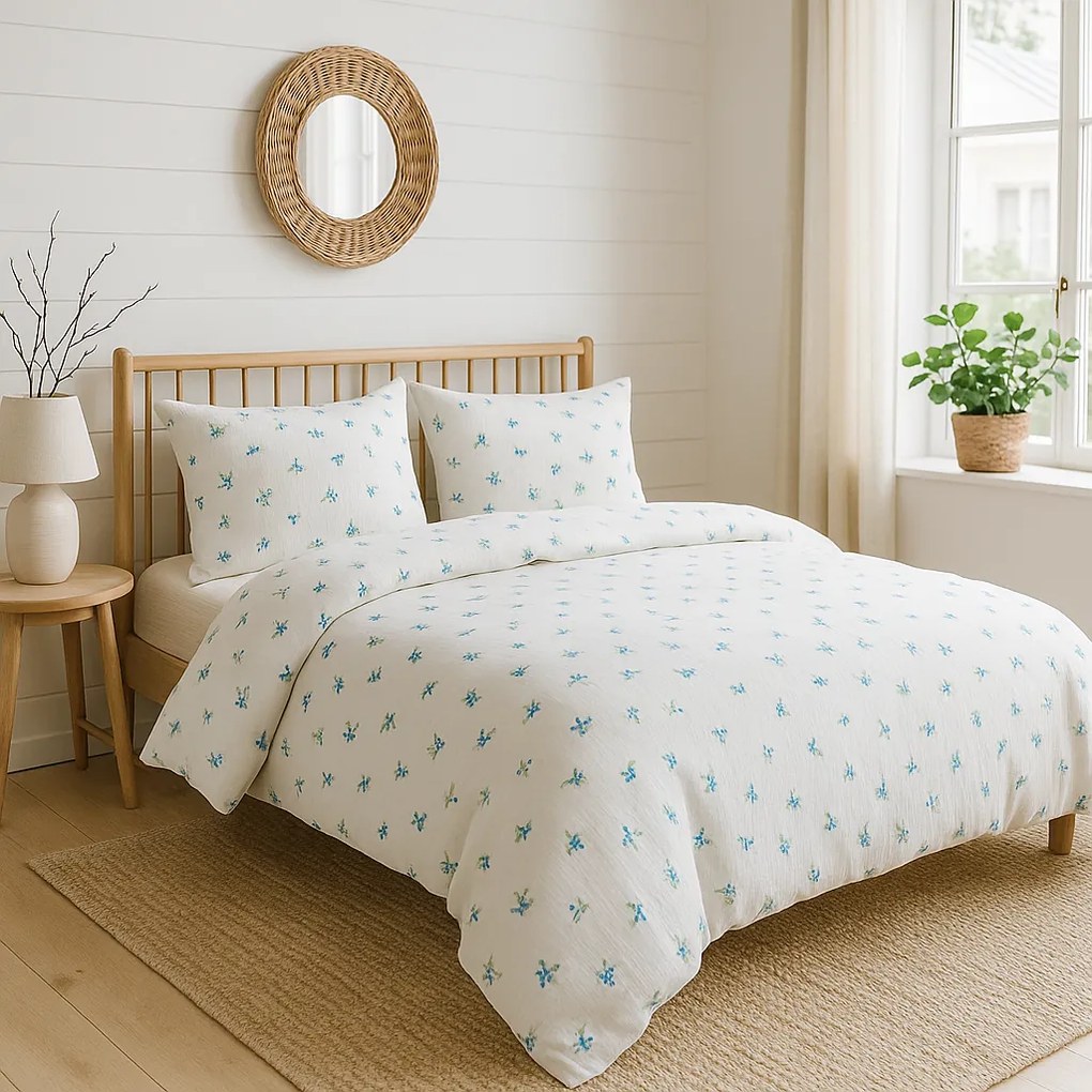 Matex Mušelínové obliečky Čučoriedky, 140 x 200 cm, 70 x 90 cm