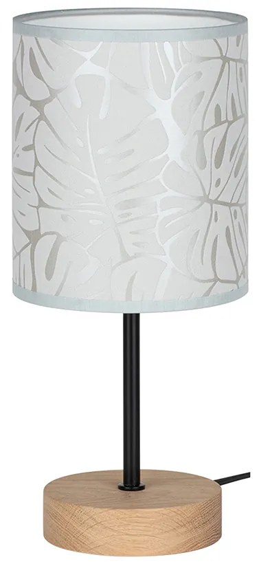 Stolová lampa MATEO, 1xMax.25W, vzorované textilné tienidlo, olejovaný dub