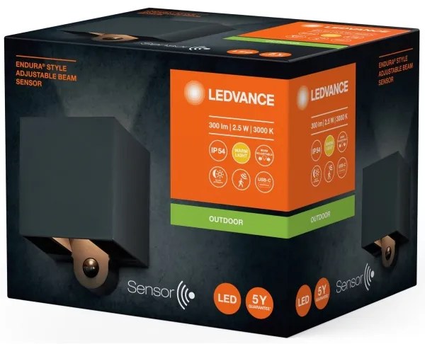 Ledvance - LED Vonkajšie nástenné svietidlo so senzorom ENDURA STYLE LED/2,5W/5V