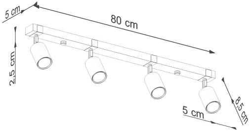 Sollux SL.1346 - Bodové svietidlo FAGER 4xGU10/10W/230V čierna