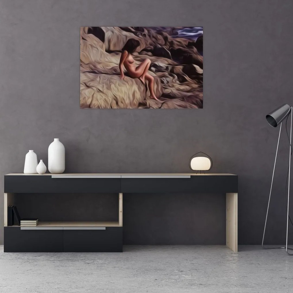 Obraz - Maľba ženy (90x60 cm)