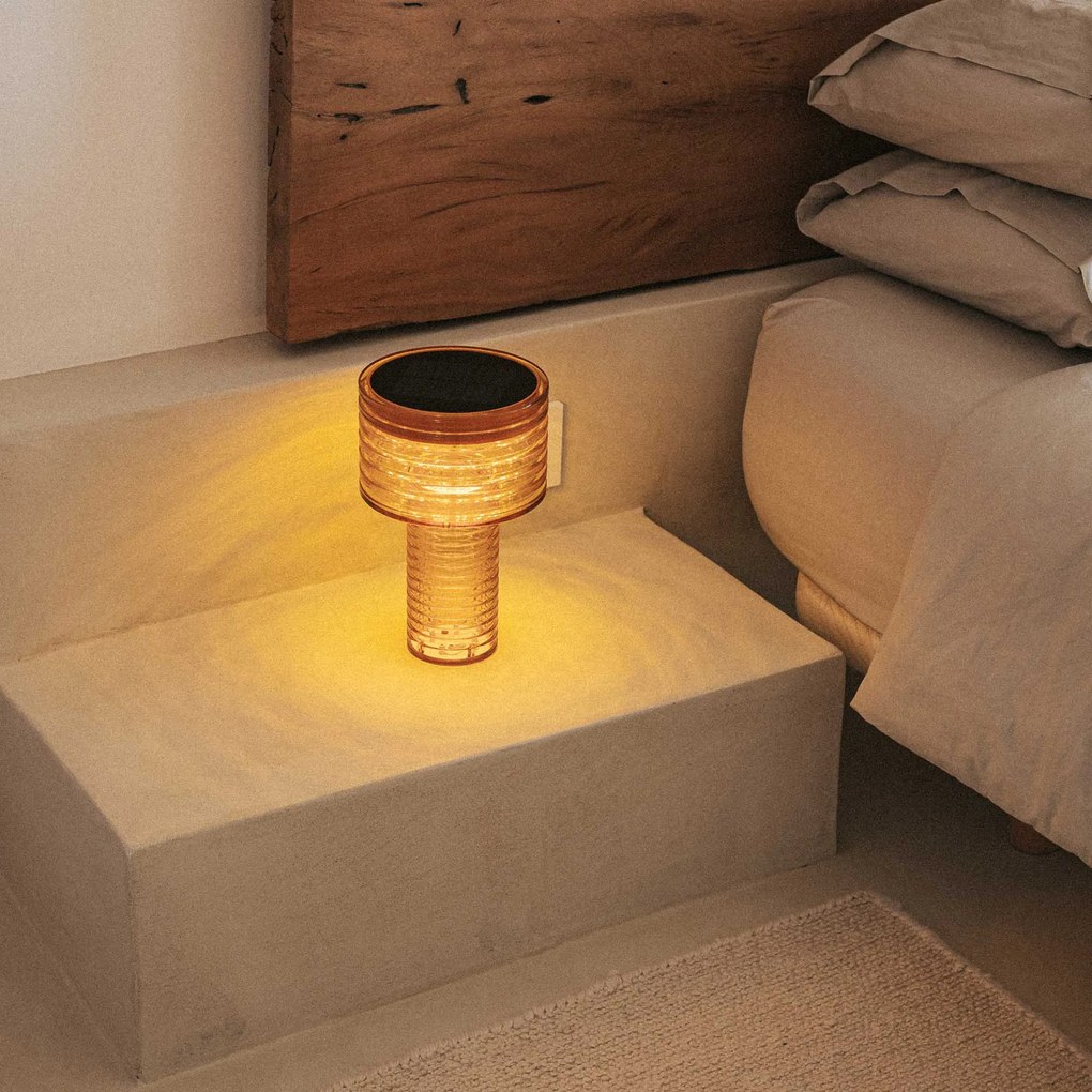 Stolná lampa oranžová plastová vrátane LED solárnej nabíjateľnej IP44 - Ambar