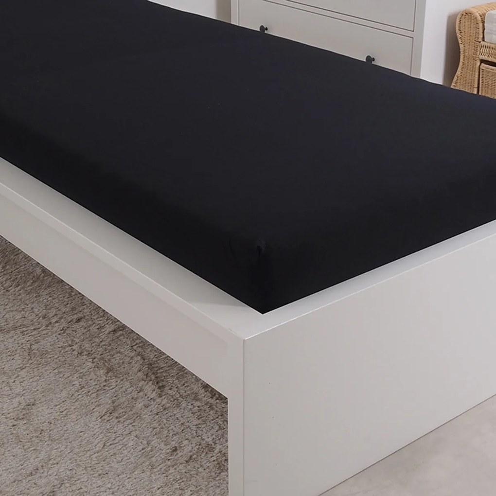 4Home jersey prestieradlo Mako čierna, 180 x 200 cm